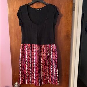 Apt. 9 Black and Pink Dotted Mini Dress